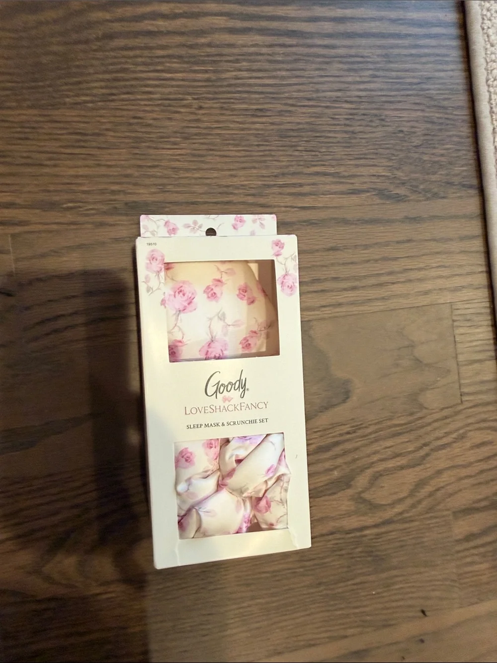 LoveShackFancy x Goody Cream and Pink Floral Sleep Mask & Scrunchie Set